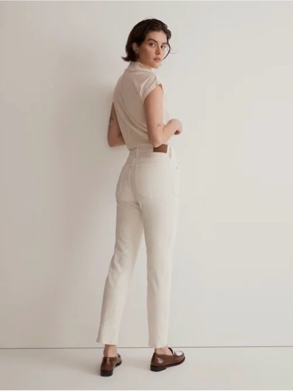 Madewell Mid-rise Perfect Fit Jean, canvas off white, size 28